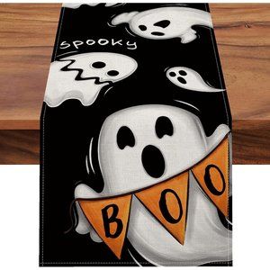 13 x 36 Inches Fall Seasonal Halloween Decor Boo Ghost Table Runner